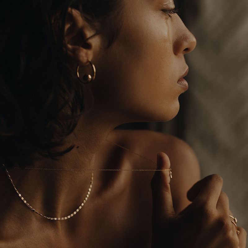 Oro Collana artigianale delicato