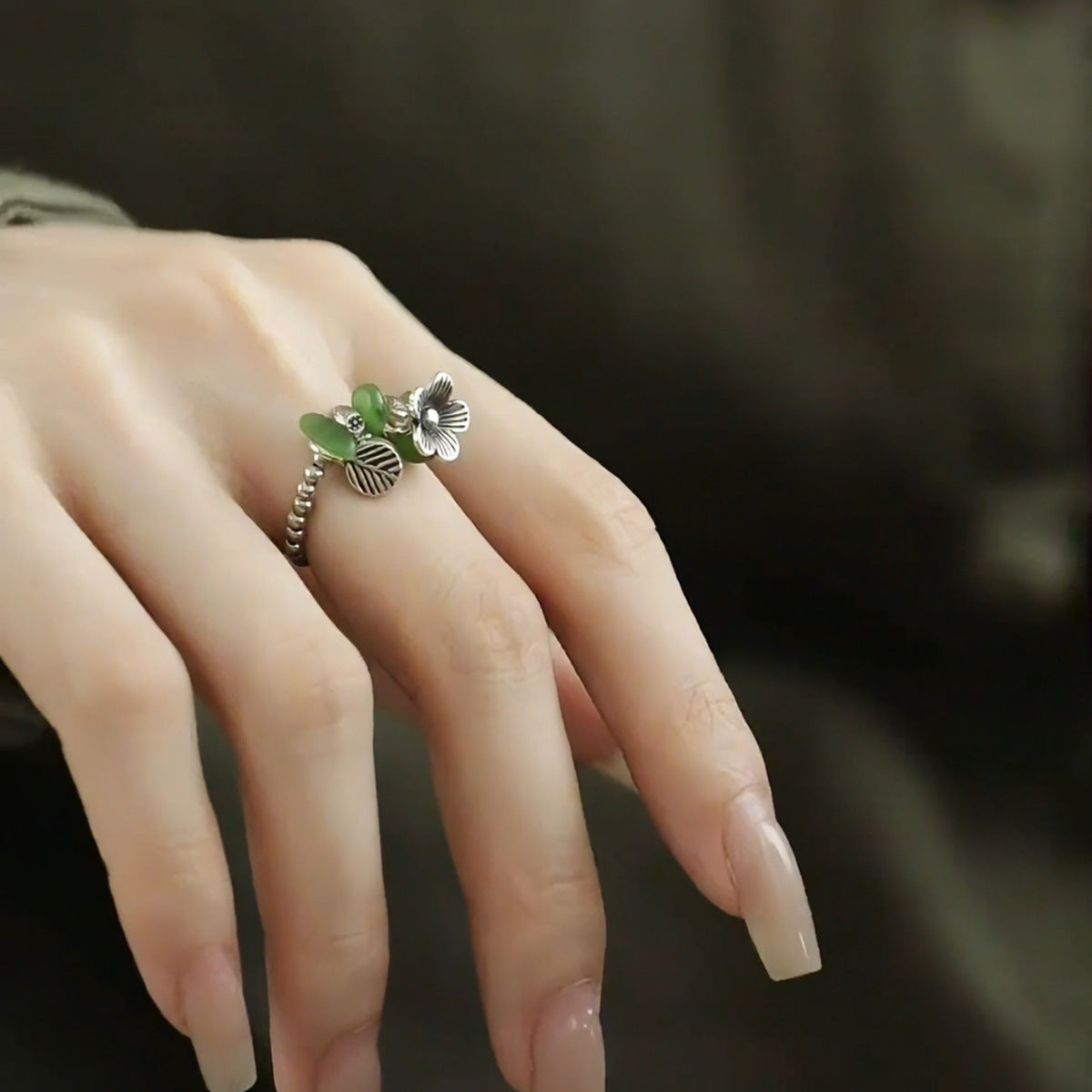 Argento Anello bellissimo con stile unico