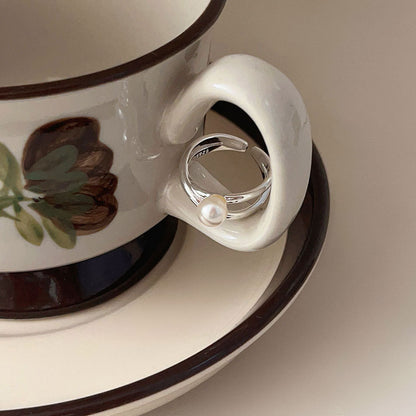 Perla Anello bellissimo con stile unico