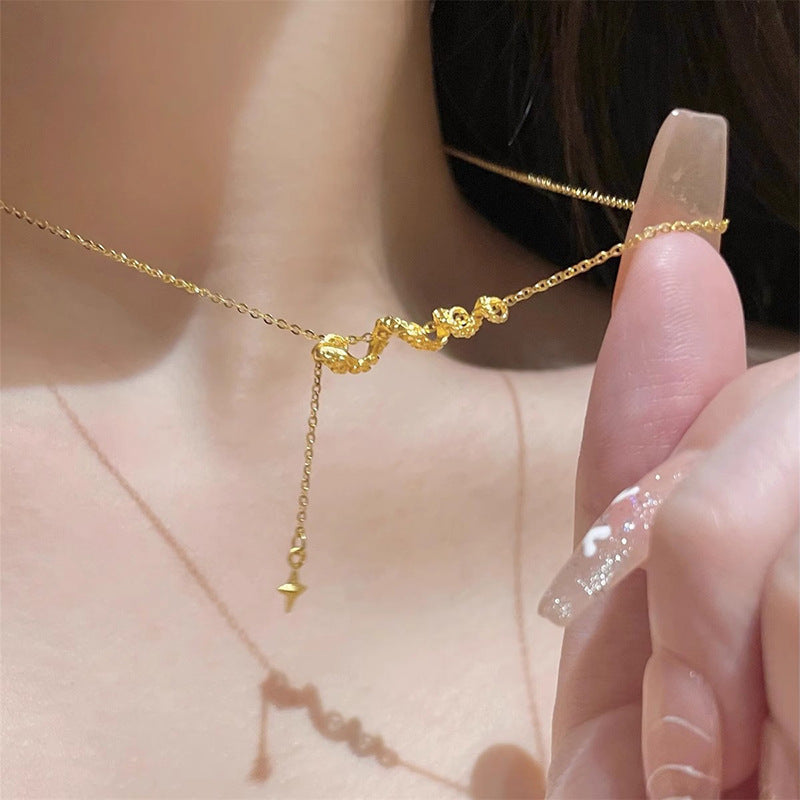 Oro Collana vintage fatto a mano