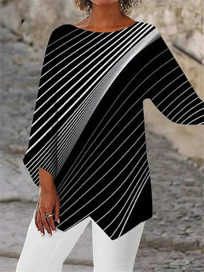LP | Elegante blusa a maniche lunghe con stampa geometrica
