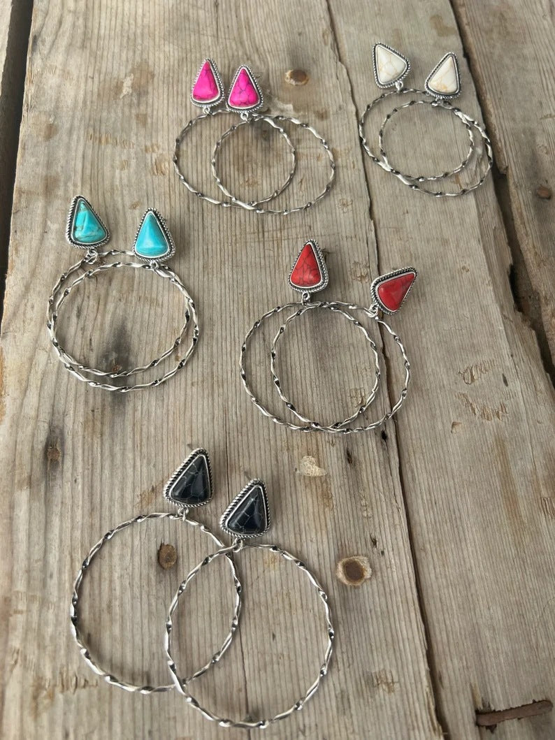 Argento Orecchino bellissimo con stile unico