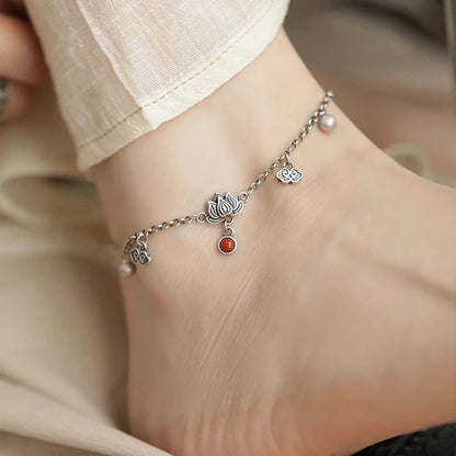 Argento Cavigliera artigianale delicato