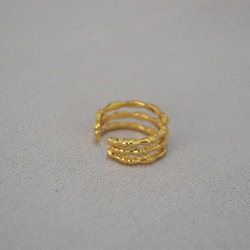 Oro Anello artigianale delicato
