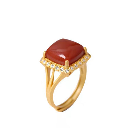 Oro Anello bellissimo con stile unico