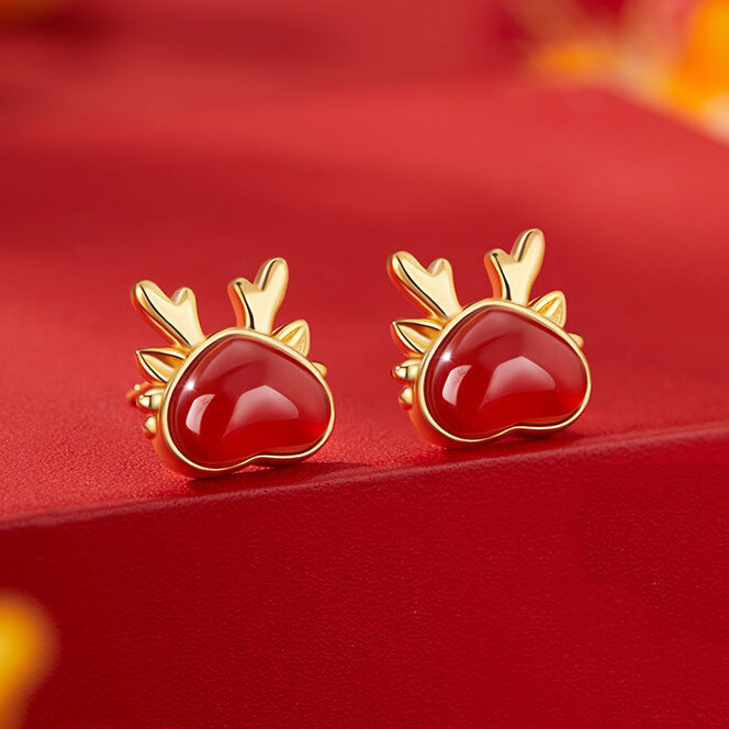 Oro Orecchino bellissimo con stile unico