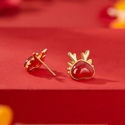 Oro Orecchino bellissimo con stile unico