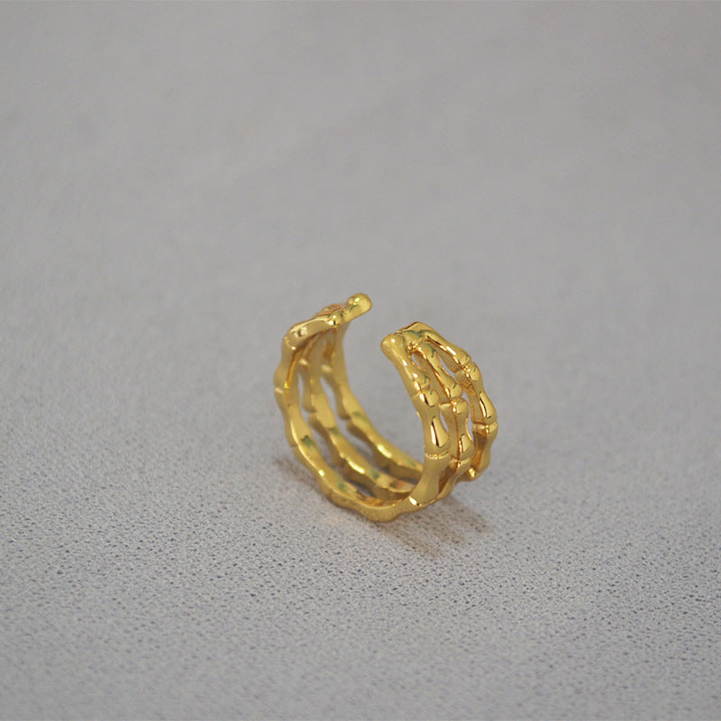 Oro Anello artigianale delicato