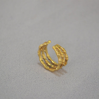 Oro Anello artigianale delicato