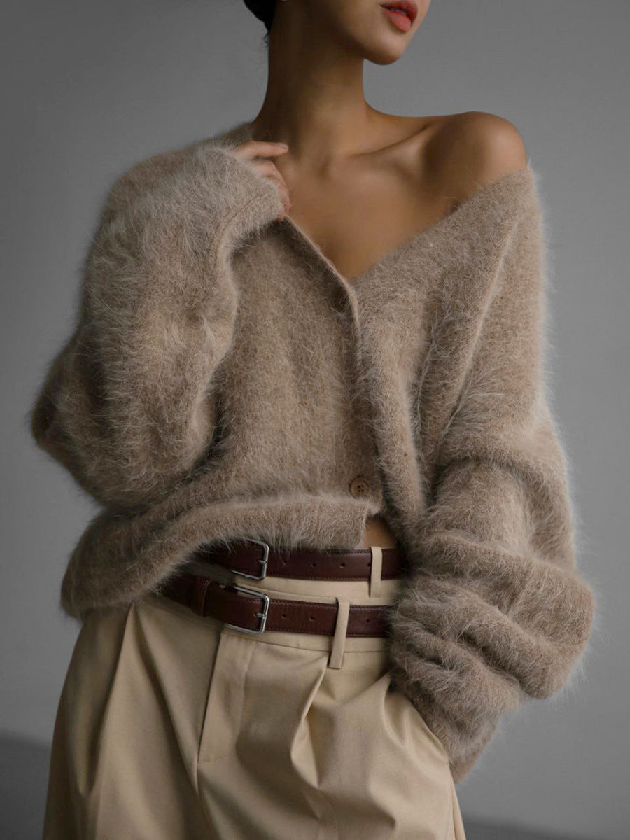 KS | Cardigan a maniche lunghe con spalle cadenti
