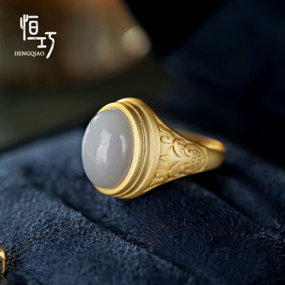 Oro Anello artigianale delicato