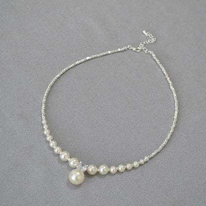 Argento Collana artigianale delicato