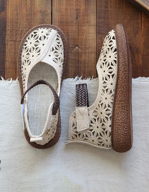 ER | Scarpe slip-on con taglio floreale