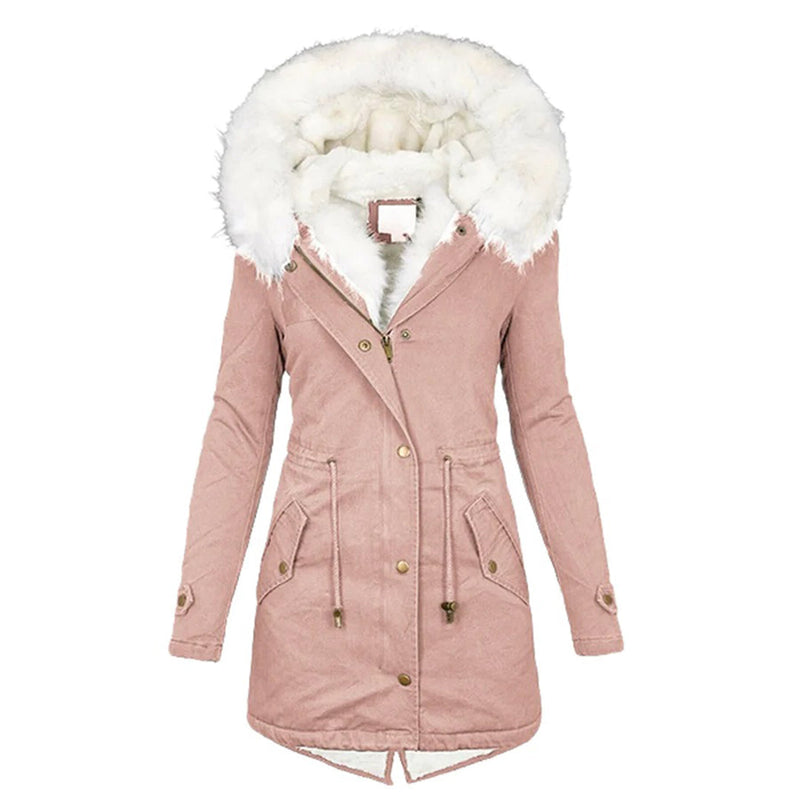 LP | Cappotto caldo ed elegante con cappuccio di pelliccia