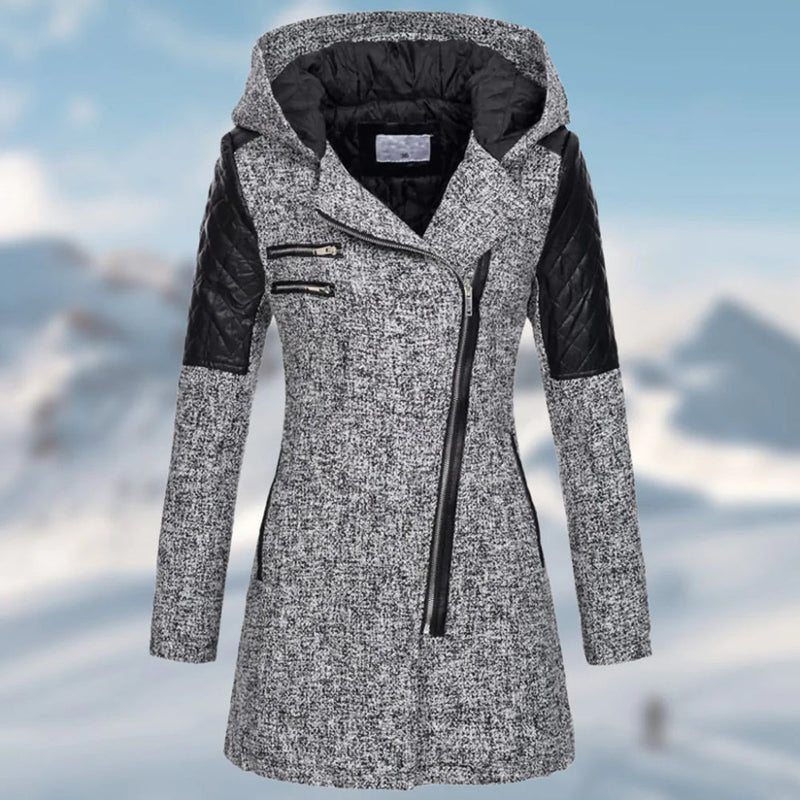 ER | Elegante cappotto asimmetrico in misto lana