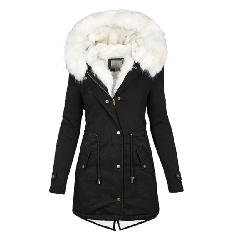 LP | Cappotto caldo ed elegante con cappuccio di pelliccia