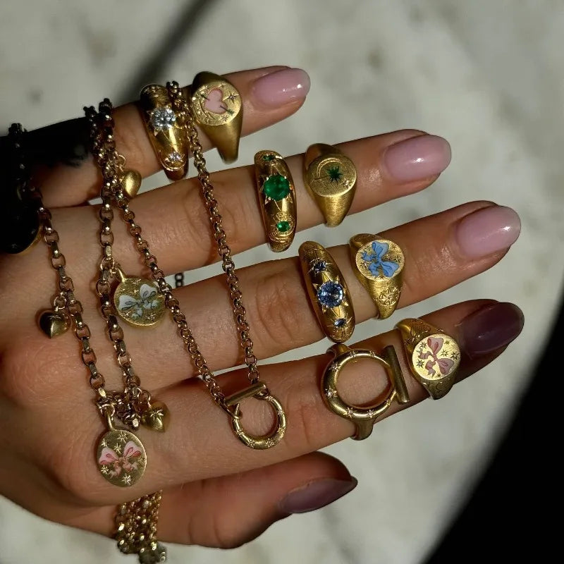 Oro Anello stupendo per uso quotidiano