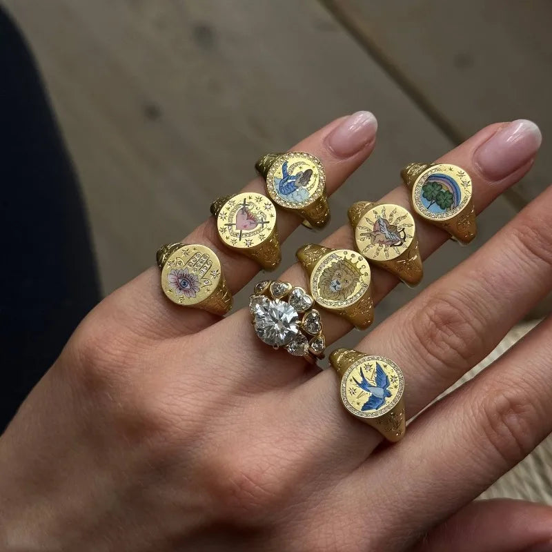 Oro Anello stupendo per uso quotidiano