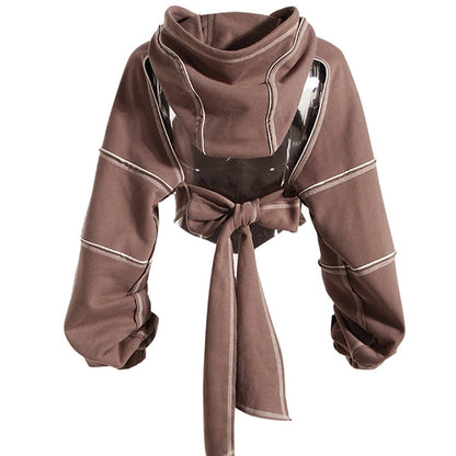 ER | Felpa con cappuccio con ritaglio e scollatura