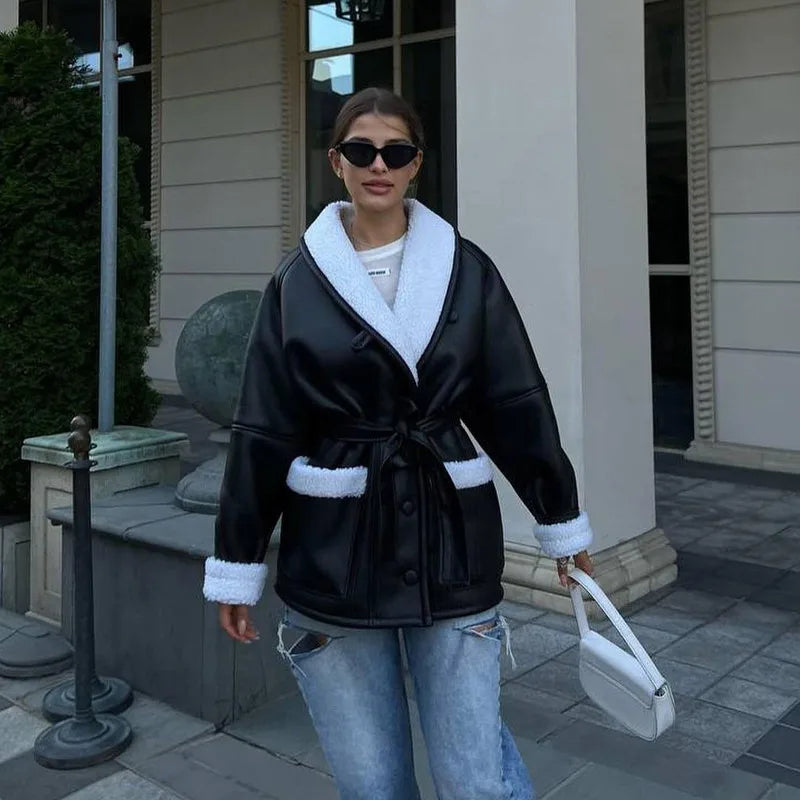 LP | Giacca invernale in pelle con pelliccia