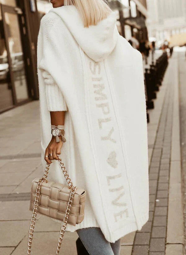 LP | Cardigan lungo con cappuccio