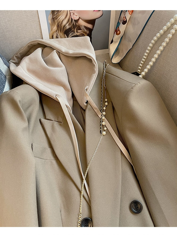 LP | FaysBlazer I Blazer oversize con cappuccio da donna