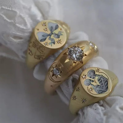 Oro Anello stupendo per uso quotidiano