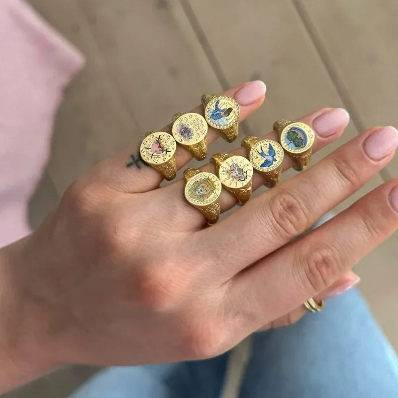 Oro Anello stupendo per uso quotidiano