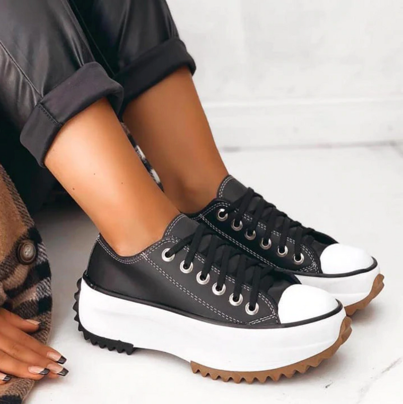 LP | Sneaker stringata con plateau in pelle