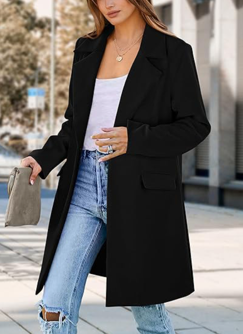 LP | Cappotto lungo da donna aperto sul davanti