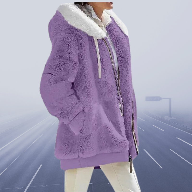 LP | elegante giacca in pile con cappuccio