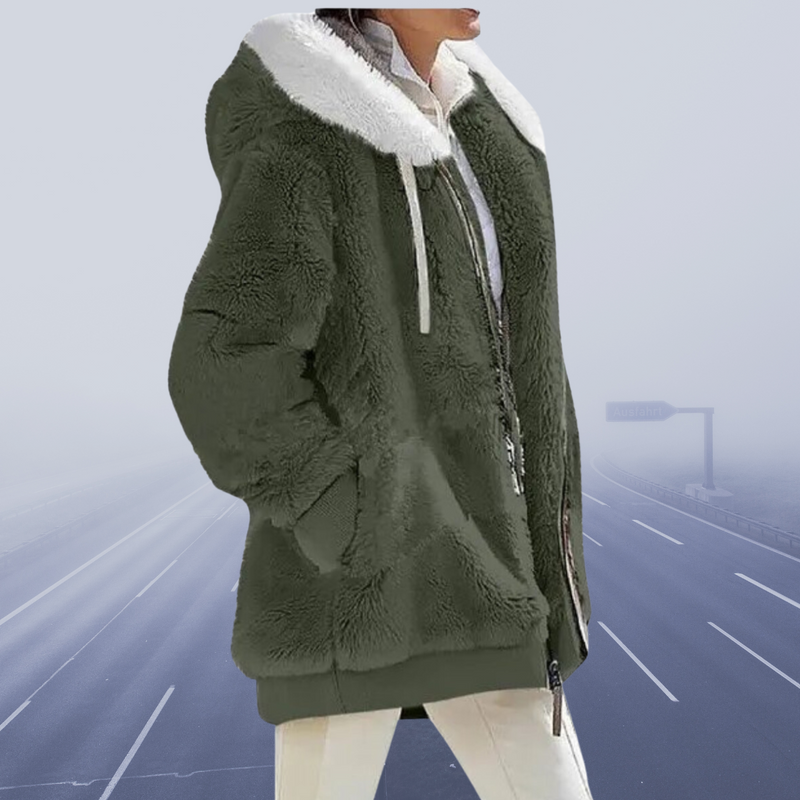 LP | elegante giacca in pile con cappuccio
