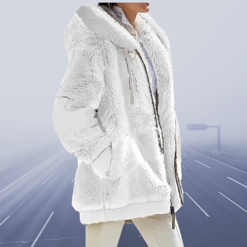 LP | elegante giacca in pile con cappuccio