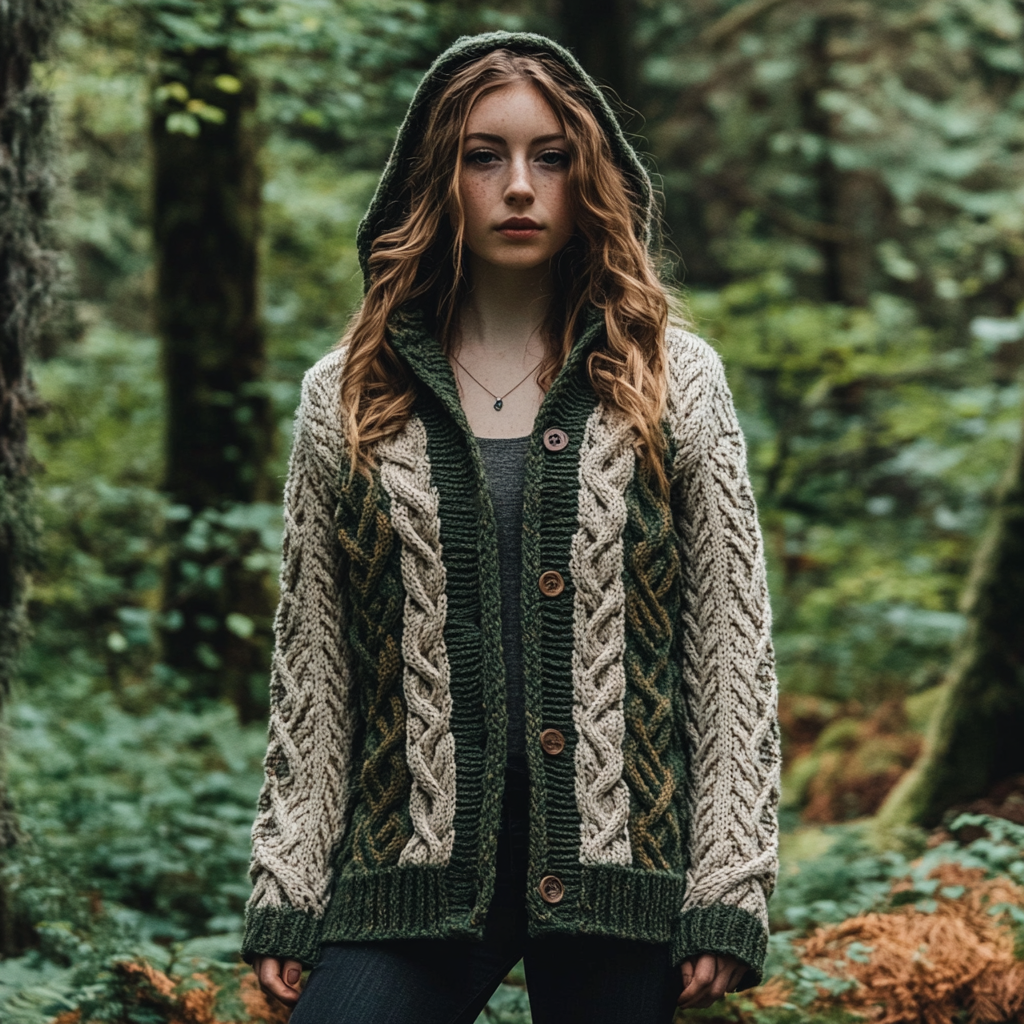 Classic Celtic Chunky Cozy Cardigan Sweater elevenforest