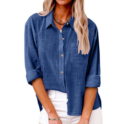Comstylish Women's Loose Simple Long Sleeve Shirts