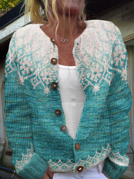 Traditional Floral Iceland Style Sweater elevenforest