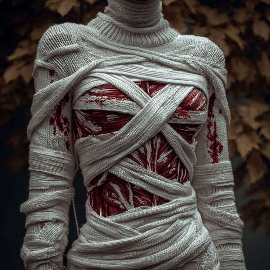 Muscle Anatomy Bloody Bandages Cozy Knit Sweater artswardrobe