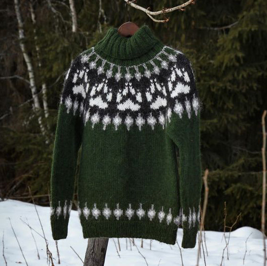 Mens Vintage Fair Isle Knitted Crew Neck Sweater Unisex elevenforest