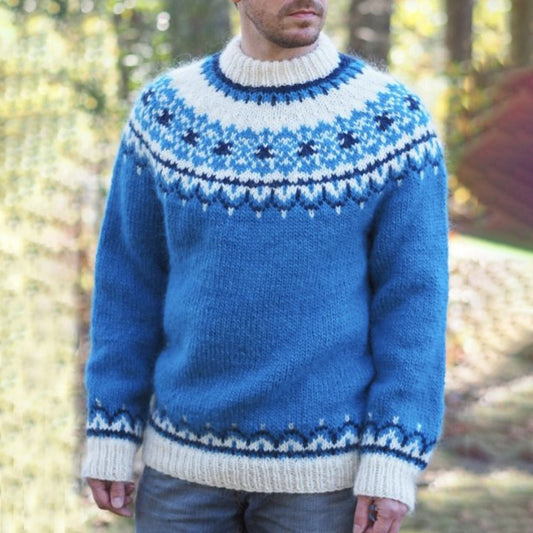 Retro Warm Icelandic Nordic Pullover Sweater elevenforest