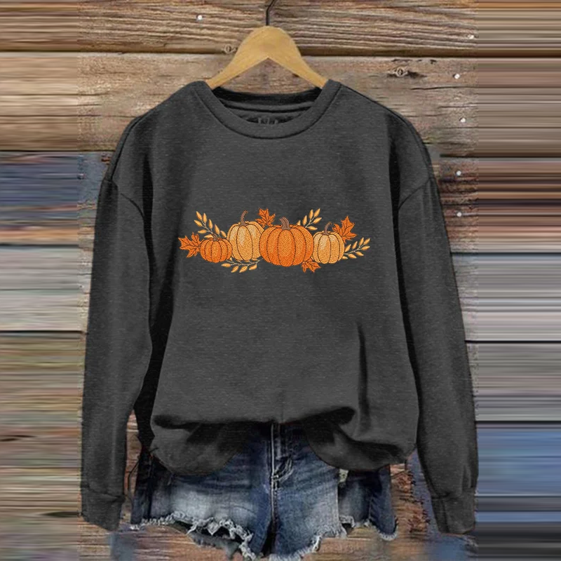 Thanksgiving Autumn Pumpkin It's Fall Y'all Geometric Printed Women's Sweatshirt artswardrobe
