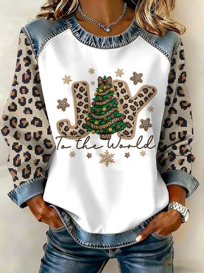 Comstylish Women's Casual Christmas Print Sweatshirt