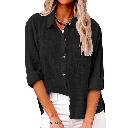 Comstylish Women's Loose Simple Long Sleeve Shirts