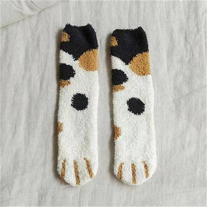 Comstylish Lovely Cat Paw Inspired Fuzzy Plush Socks