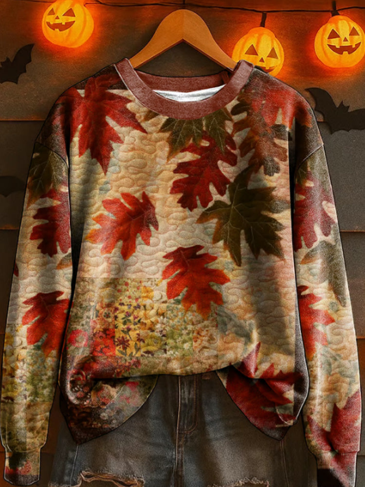 Women's Casual Autumn Maple Leaf Sweatshirt artswardrobe