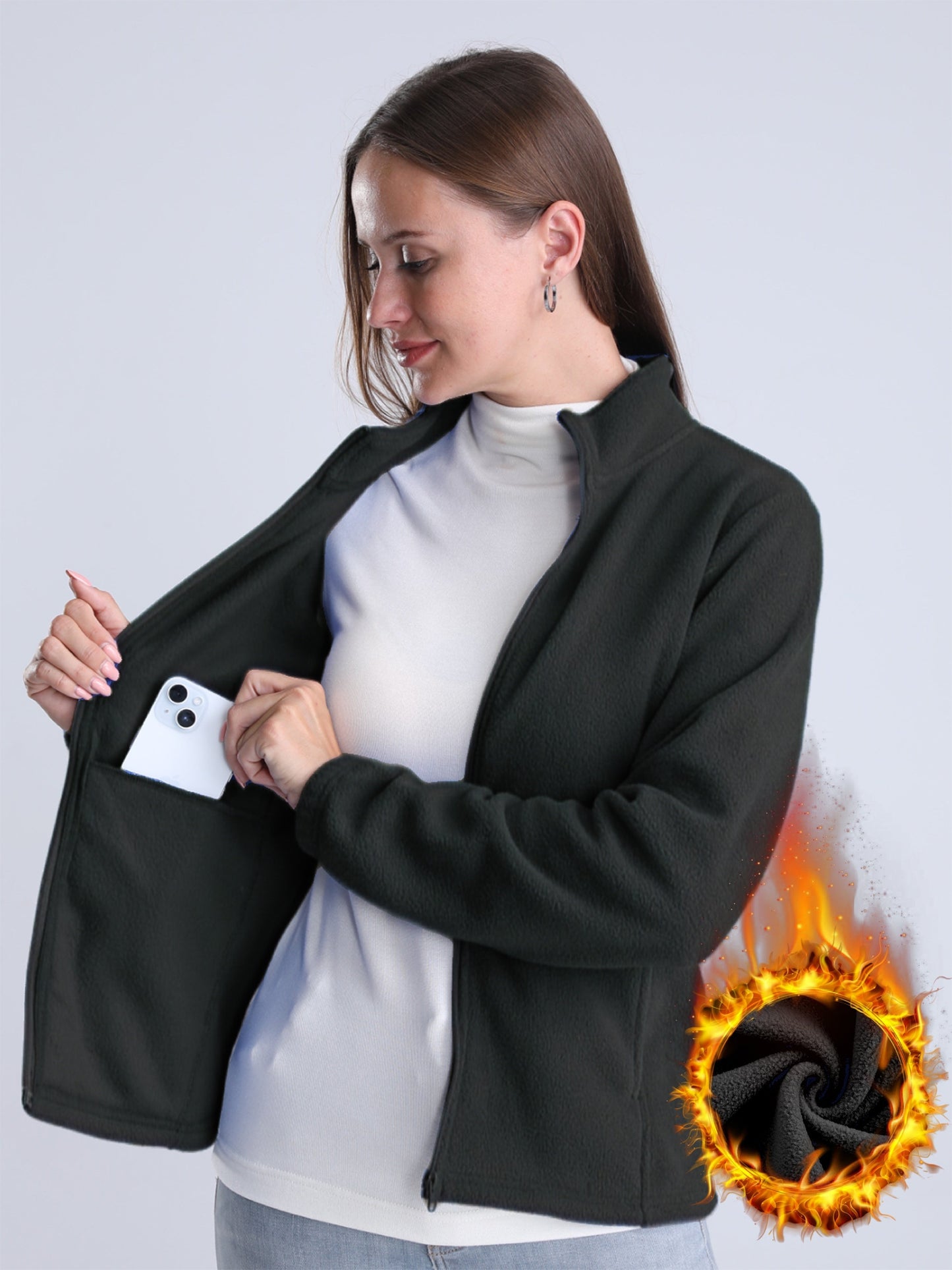 LP | Giacca semplice, foderata in felpa, con zip e tasche