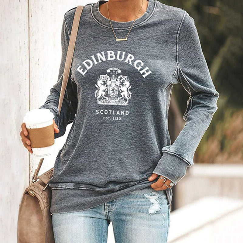 Comstylish Women's Edinburgh Travel Printed Casual Sweatshirt
