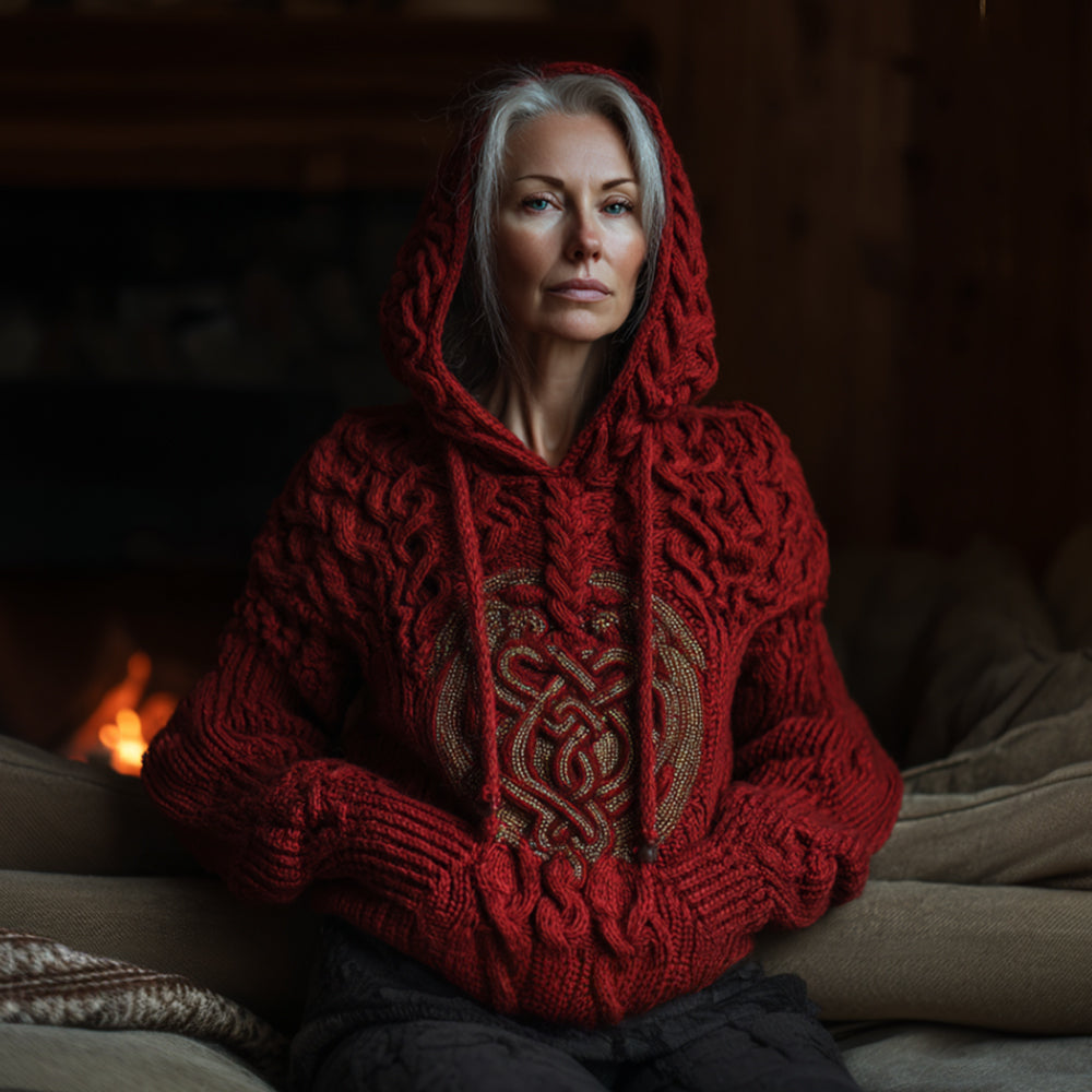 Women's Christmas Hooded Thick Needle Sweater artswardrobe