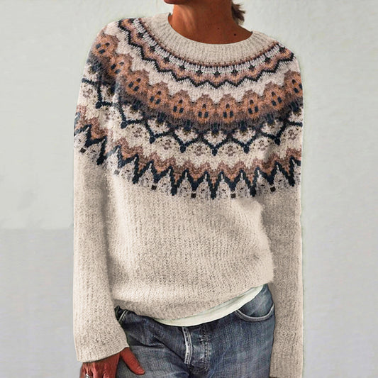 Vintage Icelandic Pattern Knit Sweater elevenforest