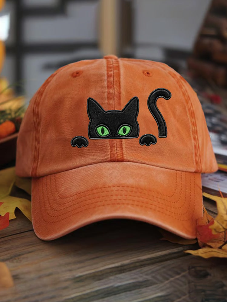 Unisex Black Cat Baseball Cap elevenforest