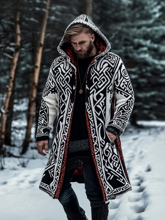 Viking Warrior Totem Men's Hooded Jacket artswardrobe